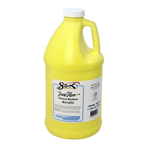 Sax True Flow Heavy Body Acrylic Paint, Half Gallon, Chrome Yellow 27503